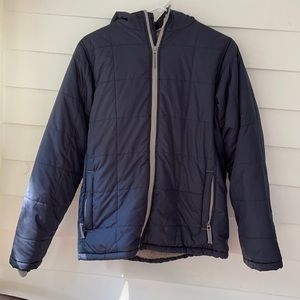Boys Lands’ End navy fleece lined jacket